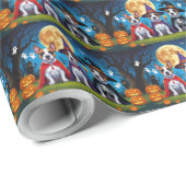 Bull Terrier Honden Pompoen Halloween Grappig Cadeaupapier (Rol Hoek)