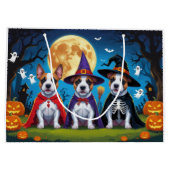Bull Terrier Honden Pompoen Halloween Grappig Groot Cadeauzakje (Achterkant)