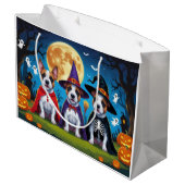 Bull Terrier Honden Pompoen Halloween Grappig Groot Cadeauzakje (Achterkant Gekanteld)