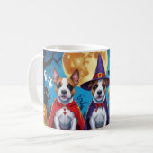Bull Terrier Honden Pompoen Halloween Grappig Koffiemok (Voorkant links)