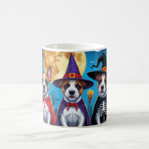 Bull Terrier Honden Pompoen Halloween Grappig Koffiemok