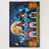 Bull Terrier Honden Pompoen Halloween Grappig Legpuzzel (Verticaal)