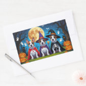 Bull Terrier Honden Pompoen Halloween Grappig Rechthoekige Sticker (Envelop)