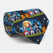 Bull Terrier Honden Pompoen Halloween Grappig Stropdas (Opgerold)