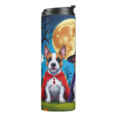 Bull Terrier Honden Pompoen Halloween Grappig Thermosbeker (Gedraaid links)