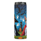 Bull Terrier Honden Pompoen Halloween Grappig Thermosbeker (Achterkant)