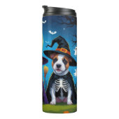 Bull Terrier Honden Pompoen Halloween Grappig Thermosbeker (Geroteerd rechts)