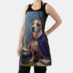 Bull Terrier Honden Schattige Halloween Schilderin Schort