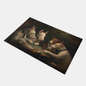 Bull Terrier Honden Spelen Poker Art Deurmat (Schuin)