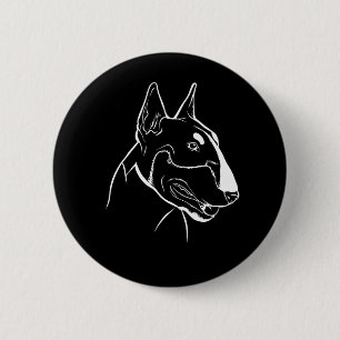 Bull Terrier Hondenkop Ronde Button 5,7 Cm