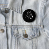 Bull Terrier Hondenkop Ronde Button 5,7 Cm (In situ)