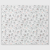 Bull Terrier Hondenliefhebber Naadloos patroonpatr Cadeaupapier (Vlak)