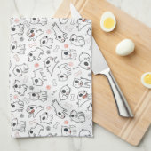 Bull Terrier Hondenliefhebber Naadloos patroonpatr Theedoek (Quarter Fold)