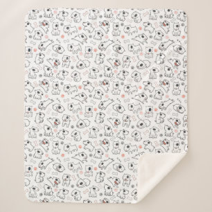 Bull Terrier Hondenliefhebber Seamless Pattern Fle Sherpa Deken