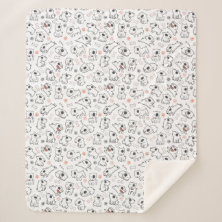 Bull Terrier Hondenliefhebber Seamless Pattern Fle Sherpa Deken