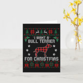 Bull Terrier Hondenliefhebber Xmas Gifts Dog Ugly Kaart (Gele Bloem)