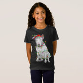 Bull Terrier Hondenliefhebber Xmas Santa Hat Bull  T-shirt (Voorkant volledig)