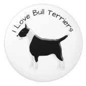 Bull Terrier hondenontwerp Keramische Knop (Voorkant)