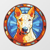 Bull Terrier Hondenras Faux Glas in lood Pet Raamsticker (Vel)