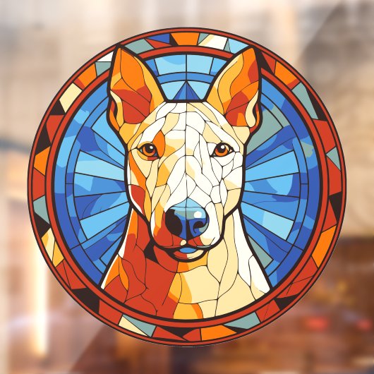 Bull Terrier Hondenras Faux Glas in lood Pet Raamsticker (Vel 2)