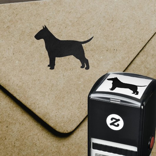 Bull Terrier Hondenras Silhouette Zelfinktende Stempel