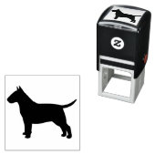 Bull Terrier Hondenras Silhouette Zelfinktende Stempel (In situ)