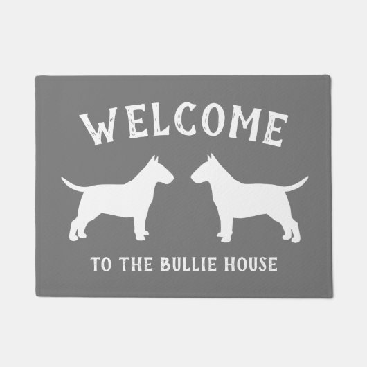 Bull Terrier Hondenras Silhouettes Custom Deurmat (Voorkant)