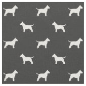 Bull Terrier Hondenras Silhouettes Pattern Stof (Close Up)