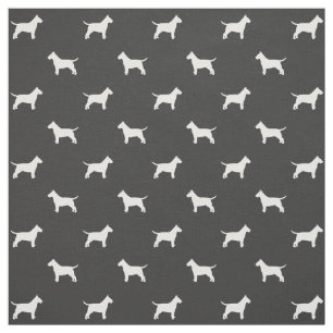 Bull Terrier Hondenras Silhouettes Pattern Stof