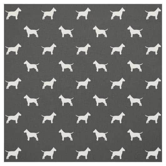 Bull Terrier Hondenras Silhouettes Pattern Stof (Swatch)