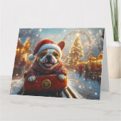 Bull Terrier Hondenroller Onderzetter Kerst Kaart (Voorkant)