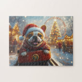 Bull Terrier Hondenroller Onderzetter Kerst Legpuzzel (Horizontaal)