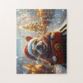 Bull Terrier Hondenroller Onderzetter Kerst Legpuzzel (Verticaal)