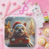 Bull Terrier Hondenroller Onderzetter Kerst Papieren Bordje (Feest)