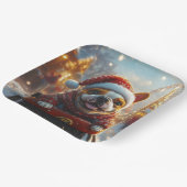 Bull Terrier Hondenroller Onderzetter Kerst Papieren Bordje (Gebogen)