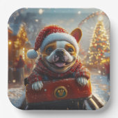 Bull Terrier Hondenroller Onderzetter Kerst Papieren Bordje (Voorkant)