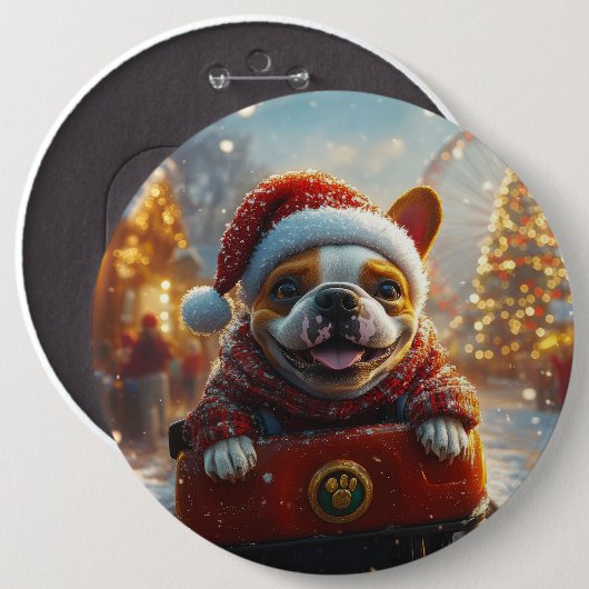 Bull Terrier Hondenroller Onderzetter Kerst Ronde Button 6,0 Cm (Voorkant /achterkant)