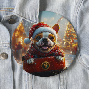 Bull Terrier Hondenroller Onderzetter Kerst Ronde Button 6,0 Cm