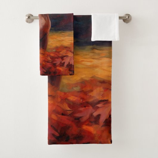 Bull Terrier in de herfst laat Herfst inspireren Bad Handdoek (Insitu)