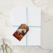 Bull Terrier in de herfst laat Herfst inspireren Cadeaulabel (Met Touw)