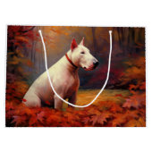 Bull Terrier in de herfst laat Herfst inspireren Groot Cadeauzakje (Achterkant)