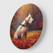 Bull Terrier in de herfst laat Herfst inspireren Grote Klok (Hoek)