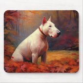 Bull Terrier in de herfst laat Herfst inspireren Muismat (Voorkant)