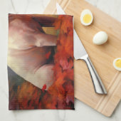 Bull Terrier in de herfst laat Herfst inspireren Theedoek (Quarter Fold)