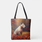 Bull Terrier in de herfst laat Herfst inspireren Tote Bag (Achterkant)