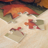 Bull Terrier in de herfst verlaat Thanksgiving kun Legpuzzel (Zijkant)