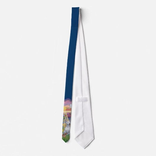 Bull Terrier in de herfstzon (JBF) Stropdas (Achterkant)