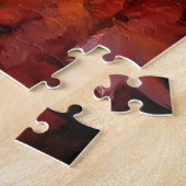 Bull Terrier in herfstbladeren val inspireert Legpuzzel (Zijkant)
