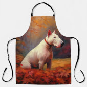 Bull Terrier in herfstbladeren val inspireert Schort (Voorkant)