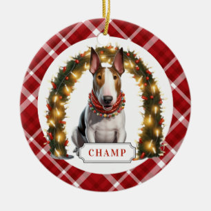Bull Terrier Keramische Cirkel Ornament